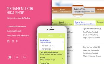 JUX Mega Menu for HikaShop